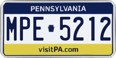 PA license plate MPE5212