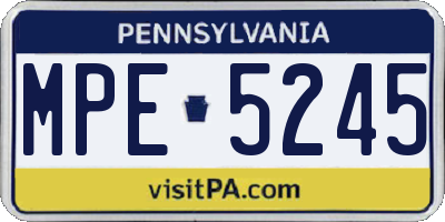 PA license plate MPE5245