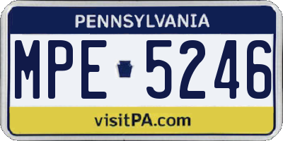 PA license plate MPE5246