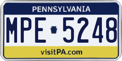 PA license plate MPE5248