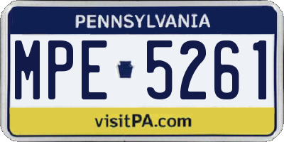 PA license plate MPE5261