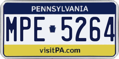 PA license plate MPE5264