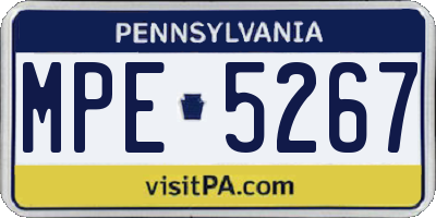 PA license plate MPE5267