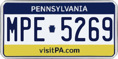 PA license plate MPE5269