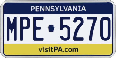 PA license plate MPE5270