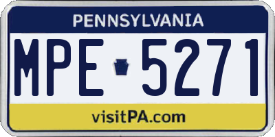 PA license plate MPE5271