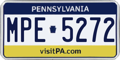 PA license plate MPE5272
