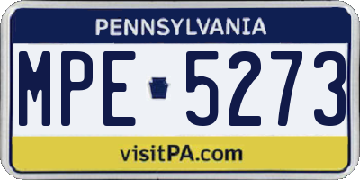 PA license plate MPE5273