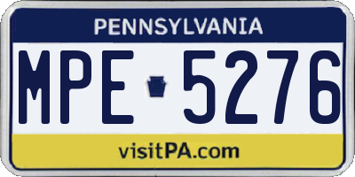 PA license plate MPE5276