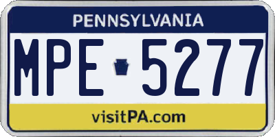 PA license plate MPE5277