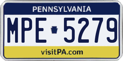 PA license plate MPE5279