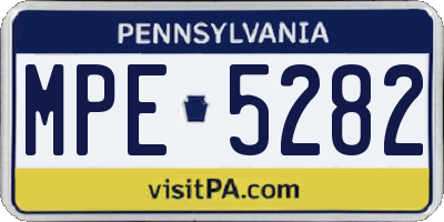 PA license plate MPE5282