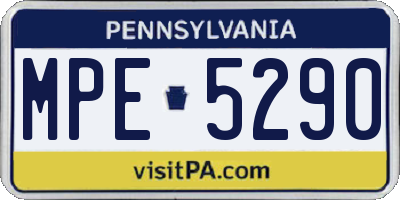 PA license plate MPE5290