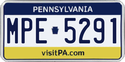 PA license plate MPE5291