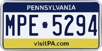 PA license plate MPE5294
