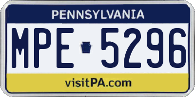 PA license plate MPE5296