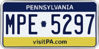 PA license plate MPE5297