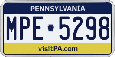 PA license plate MPE5298