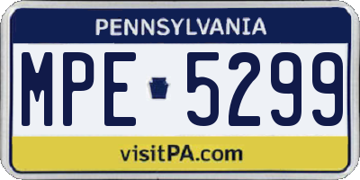 PA license plate MPE5299