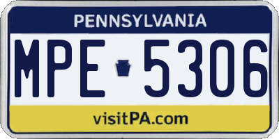PA license plate MPE5306