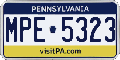 PA license plate MPE5323