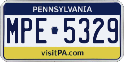 PA license plate MPE5329