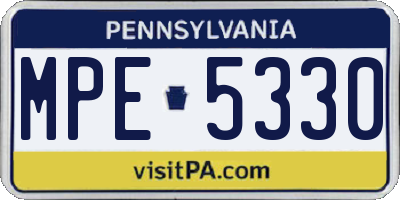 PA license plate MPE5330