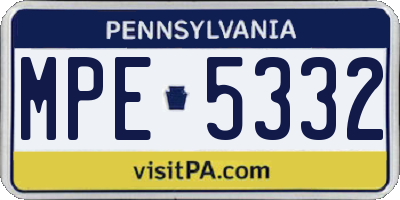 PA license plate MPE5332