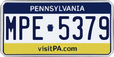 PA license plate MPE5379