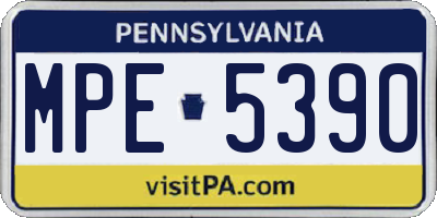 PA license plate MPE5390