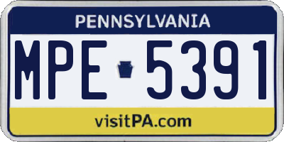 PA license plate MPE5391