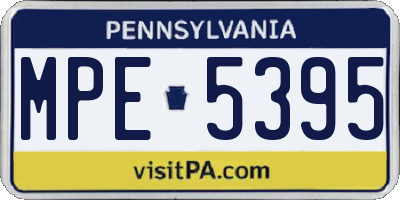 PA license plate MPE5395