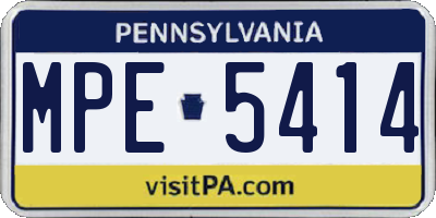 PA license plate MPE5414