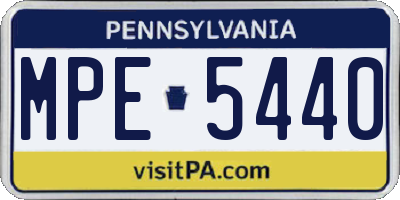 PA license plate MPE5440