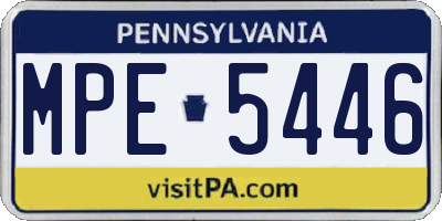 PA license plate MPE5446