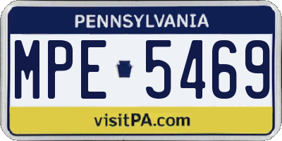 PA license plate MPE5469