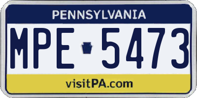 PA license plate MPE5473