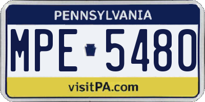 PA license plate MPE5480