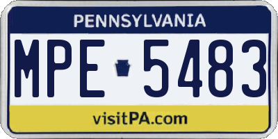 PA license plate MPE5483