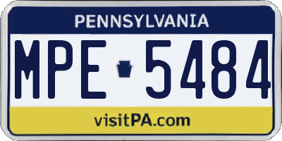 PA license plate MPE5484