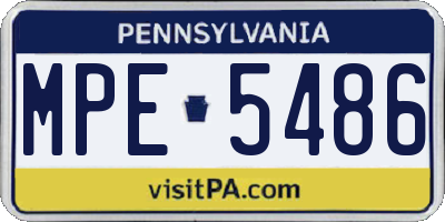 PA license plate MPE5486