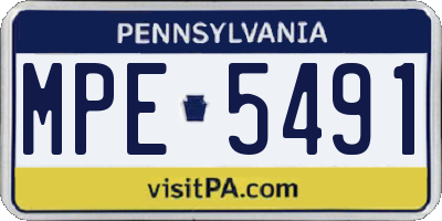 PA license plate MPE5491