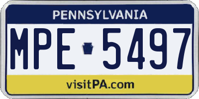 PA license plate MPE5497