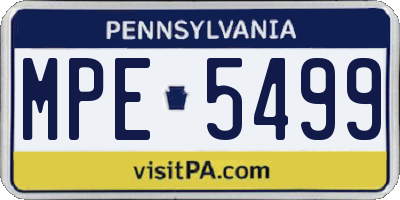 PA license plate MPE5499