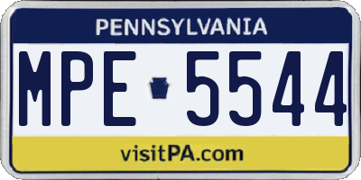 PA license plate MPE5544