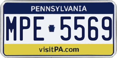 PA license plate MPE5569