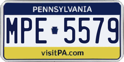 PA license plate MPE5579