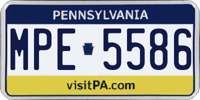 PA license plate MPE5586