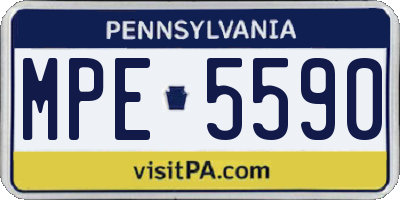 PA license plate MPE5590