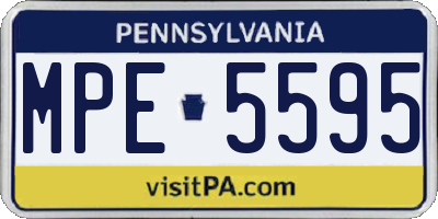 PA license plate MPE5595
